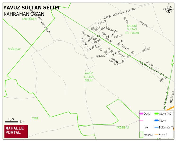 YAVUZ SULTAN SELİM Mahallesi Haritası | Yükselti ve Doğa Özellikleri