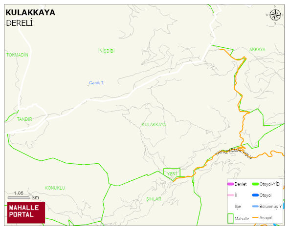YAVUZKEMAL BELDESİ KULAKKAYA Mahallesi Haritası | Coğrafi Yapı ve Detaylı Haritası