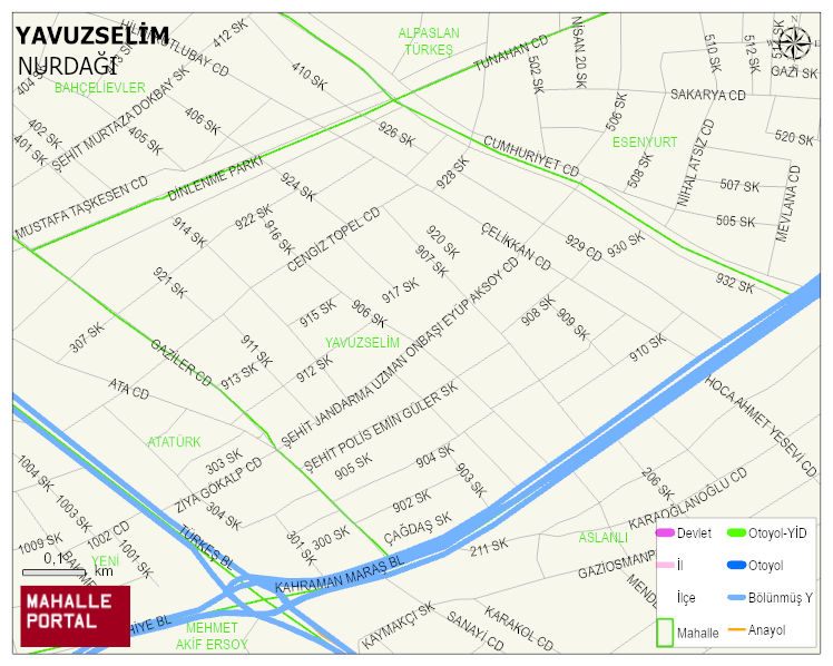 YAVUZSELİM Mahallesi Haritası | Mahalle ve Köy Sınırı