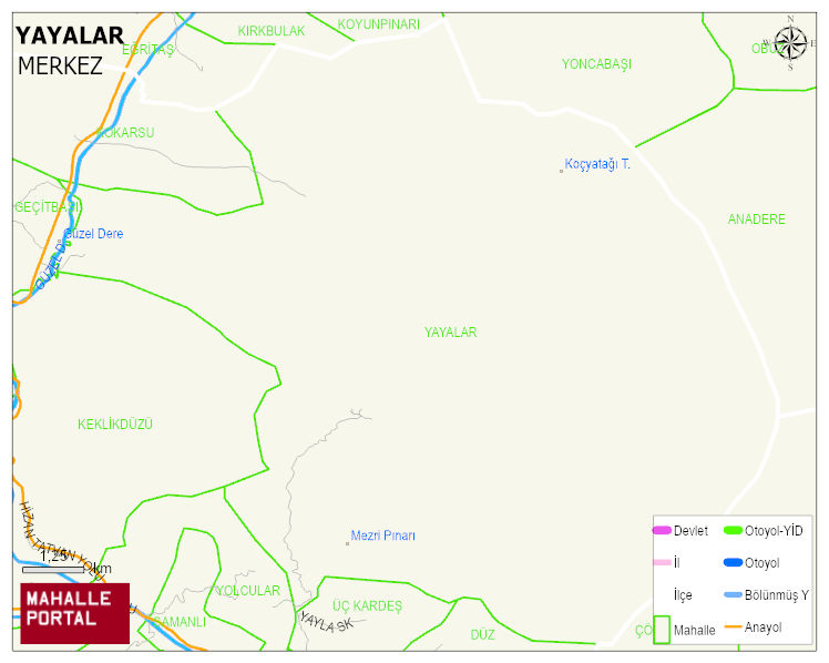 YAYALAR Köyü Haritası | İnteraktif Köy ve Mahalle Sınırları