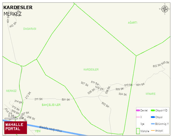 YAYGIN BELDESİ KARDESLER Mahallesi Haritası | Mahalle Sokak Haritası