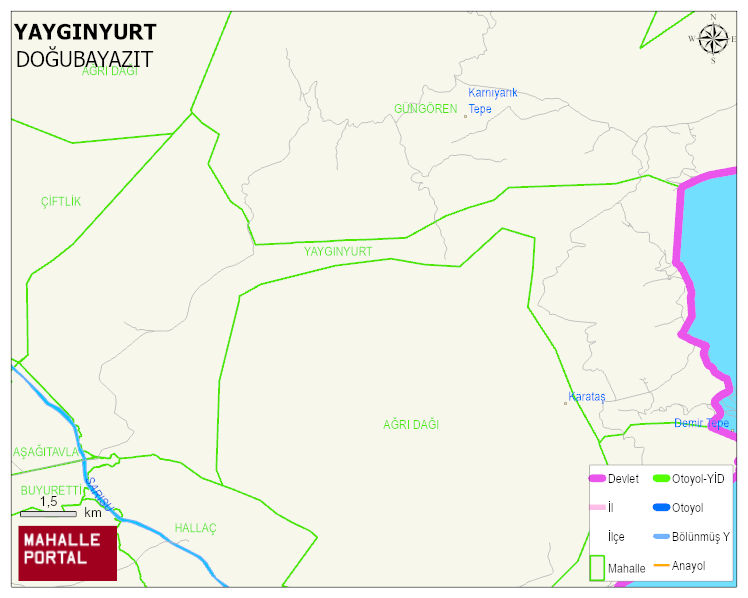 YAYGINYURT Köyü Haritası | Detaylı Köy ve Mahalle Görünümü