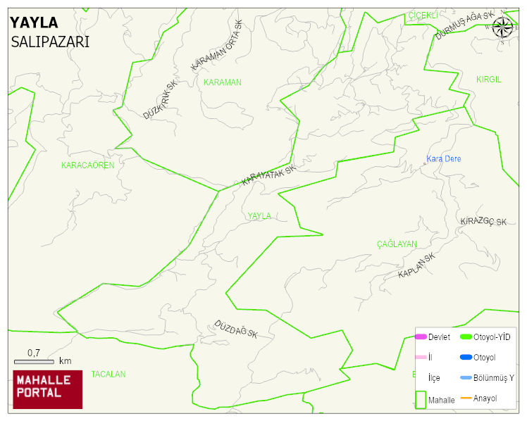 YAYLA Mahallesi Haritası | Detaylı Köy ve Mahalle Görünümü