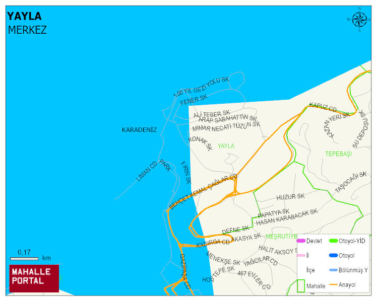 YAYLA Mahallesi Haritası | Dağlar, Ovalar ve Akarsu Bilgileri
