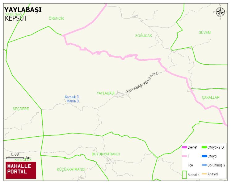 YAYLABAŞI Mahallesi Haritası | Mahalle ve Köy Sınırı