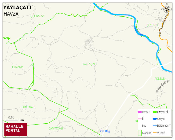 YAYLAÇATI Mahallesi Haritası | Detaylı Köy ve Mahalle Görünümü