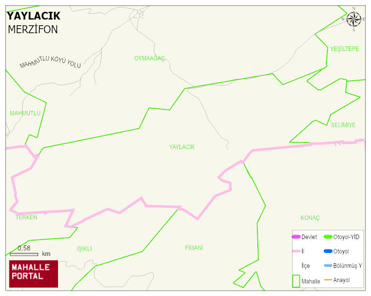 YAYLACIK Köyü Haritası | Mahalle ve Köy Sınırı