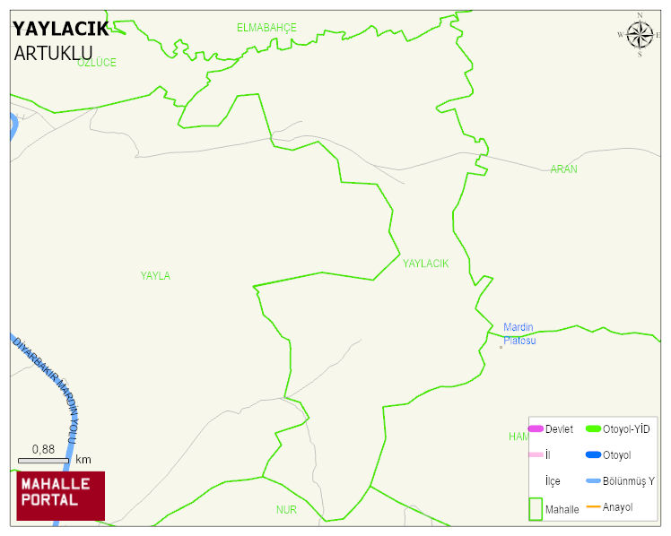 YAYLACIK Mahallesi Haritası | Yükselti ve Doğa Özellikleri