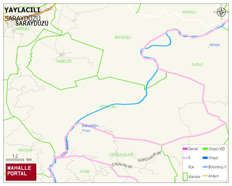YAYLACILI Köyü Haritası | Güncel Mahalle ve Köy Haritası