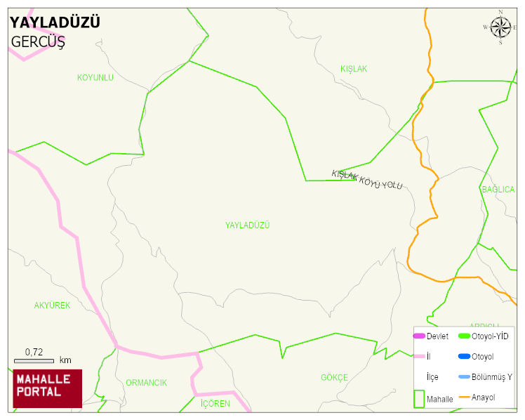 YAYLADÜZÜ Köyü Haritası | Mahalle Sokak Haritası