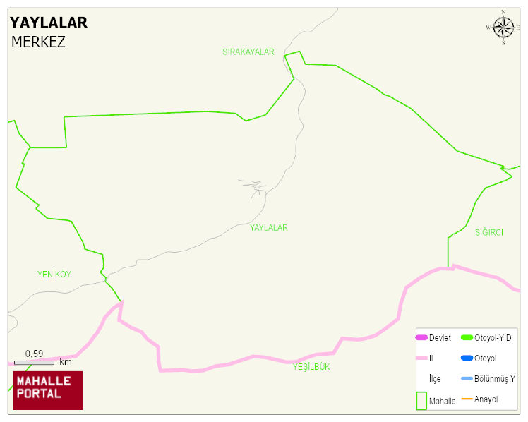 YAYLALAR Köyü Haritası | Coğrafi Yapı ve Detaylı Haritası