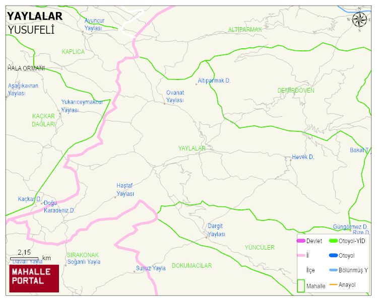 YAYLALAR Köyü Haritası | Dağlar, Ovalar ve Akarsu Bilgileri
