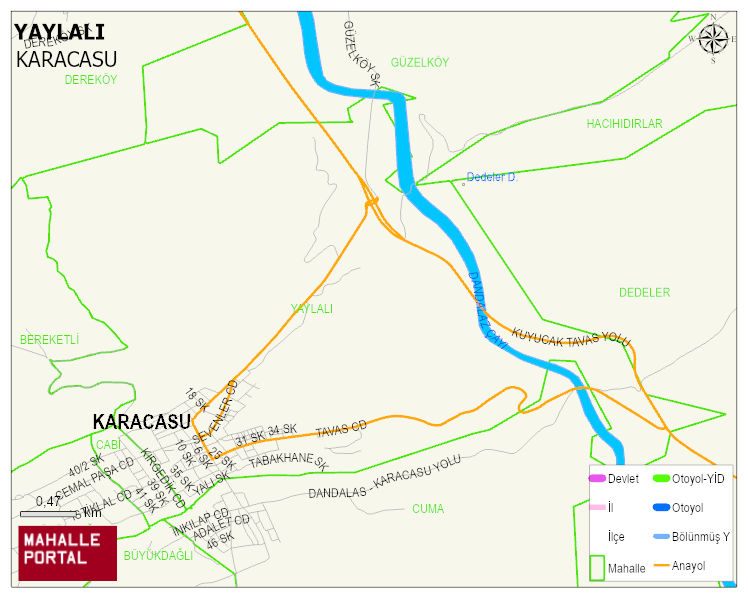 YAYLALI Mahallesi Haritası | Mahalle ve Köy Sınırı