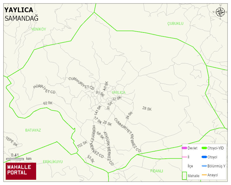YAYLICA Mahallesi Haritası | Dağlar, Ovalar ve Akarsu Bilgileri