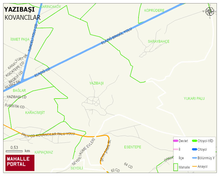YAZIBAŞI Köyü Haritası | Mahalle Sokak Haritası