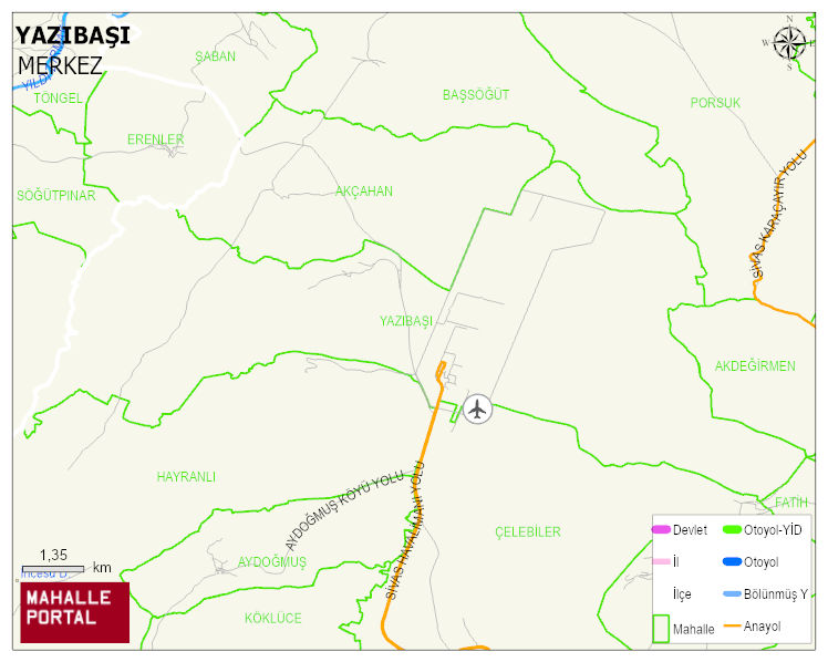 YAZIBAŞI Köyü Haritası | Uydu Görüntüsü ve Harita Detayları