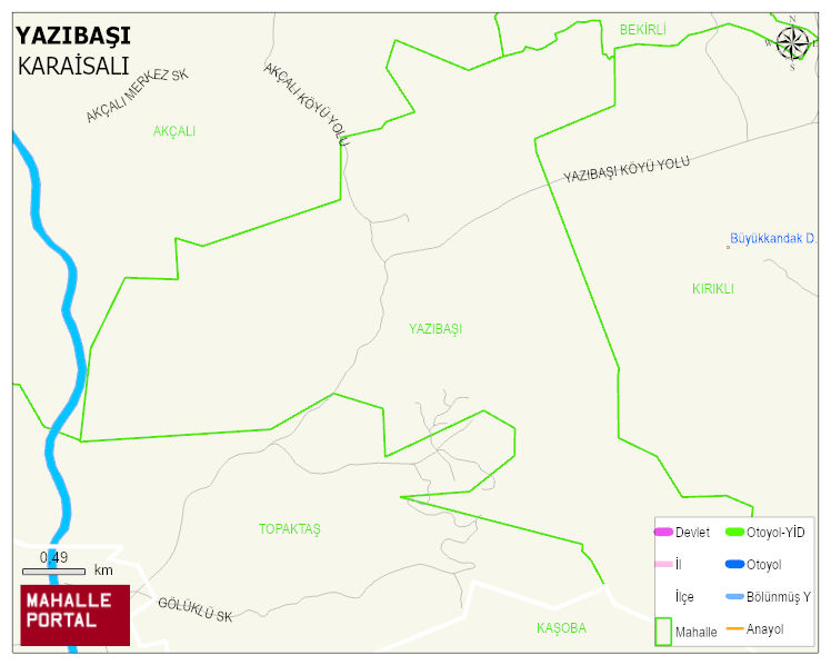 YAZIBAŞI Mahallesi Haritası | Yükselti ve Doğa Özellikleri