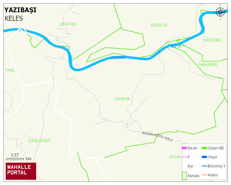 YAZIBAŞI Mahallesi Haritası | Mahalle ve Köy Sınırı