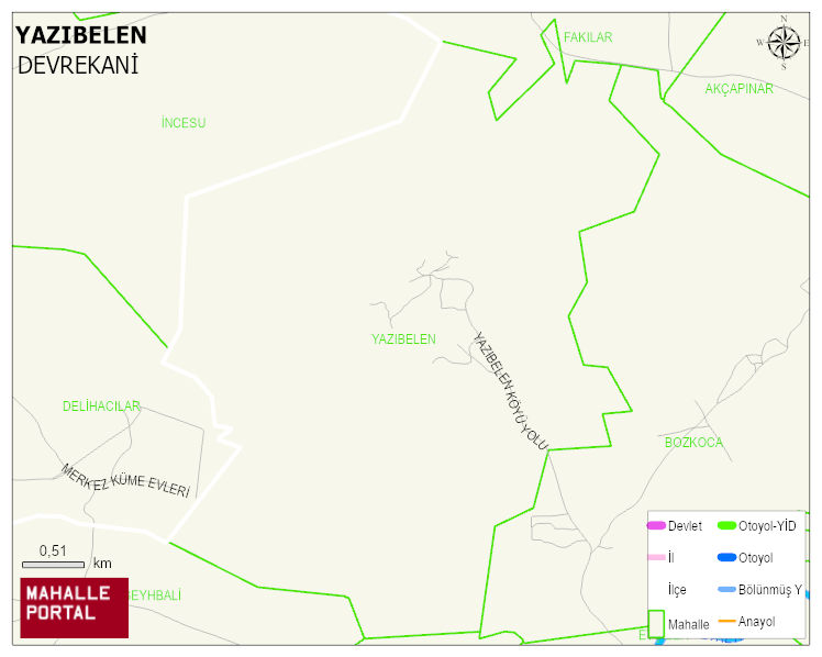 YAZIBELEN Köyü Haritası | Uydu Görüntüsü ve Harita Detayları
