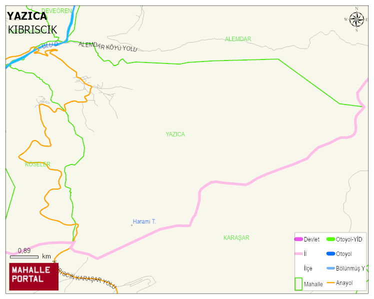 YAZICA Köyü Haritası | Detaylı Köy ve Mahalle Görünümü