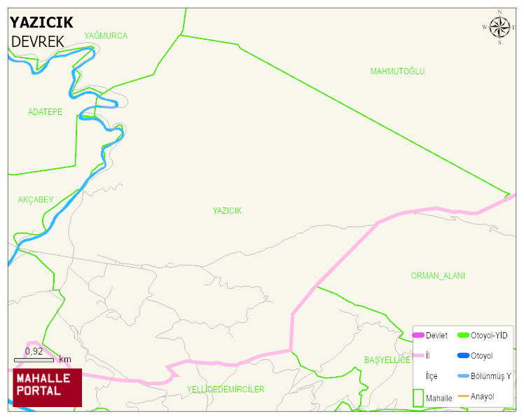 YAZICIK Köyü Haritası | Detaylı Köy ve Mahalle Görünümü