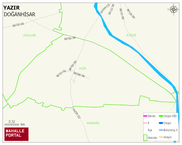 YAZIR Mahallesi Haritası | Güncel Mahalle ve Köy Haritası