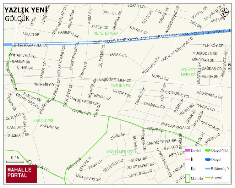 YAZLIK YENİ Mahallesi Haritası | Coğrafi Yapı ve Detaylı Haritası