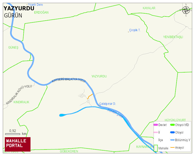 YAZYURDU Köyü Haritası | Uydu Görüntüsü ve Harita Detayları