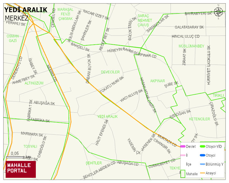 YEDİ ARALIK Mahallesi Haritası | Sayısal Bölge Görünümü