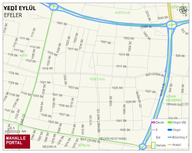 YEDİ EYLÜL Mahallesi Haritası | İnteraktif Köy ve Mahalle Sınırları