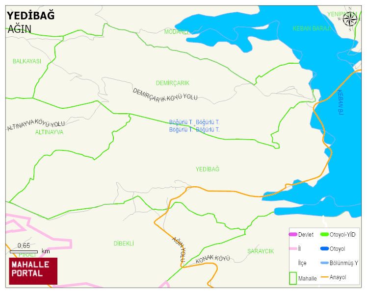 YEDİBAĞ Köyü Haritası | Detaylı Köy ve Mahalle Görünümü
