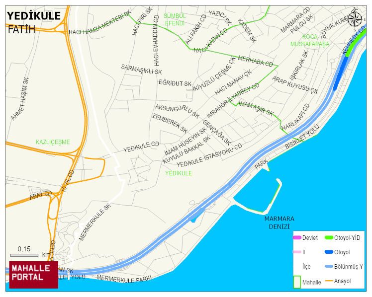 YEDİKULE Mahallesi Haritası | İnteraktif Köy ve Mahalle Sınırları