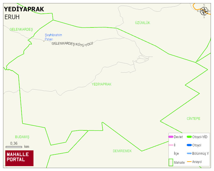 YEDİYAPRAK Köyü Haritası | Coğrafi Yapı ve Detaylı Haritası
