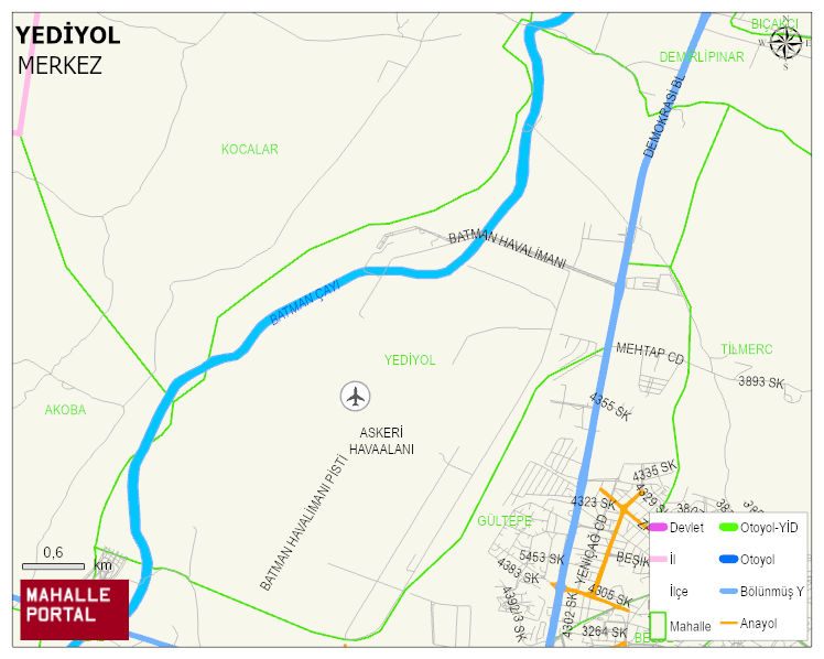 YEDİYOL Köyü Haritası | İnteraktif Köy ve Mahalle Sınırları
