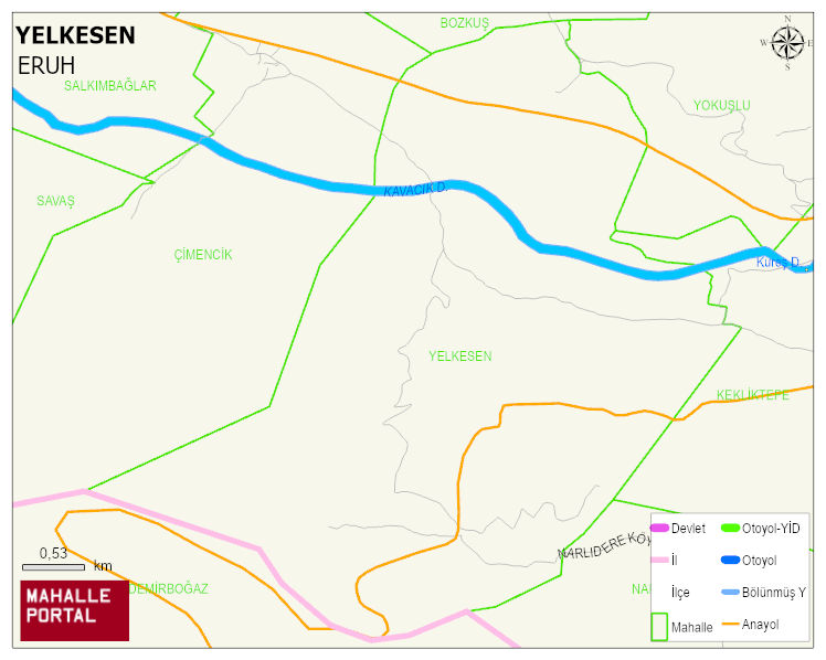 YELKESEN Köyü Haritası | Mahalle ve Köy Sınırı