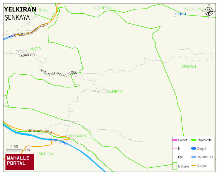YELKIRAN Mahallesi Haritası | Detaylı Köy ve Mahalle Görünümü