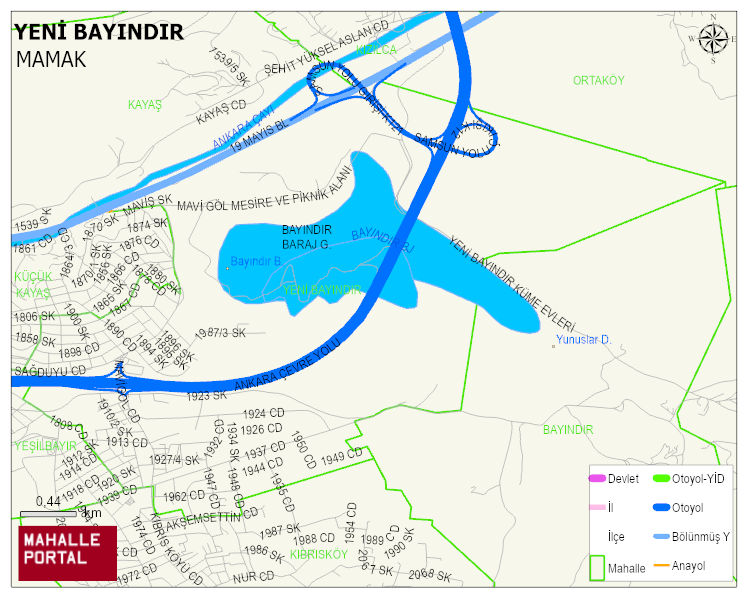 YENİ BAYINDIR Mahallesi Haritası | Mahalle ve Köy Sınırı