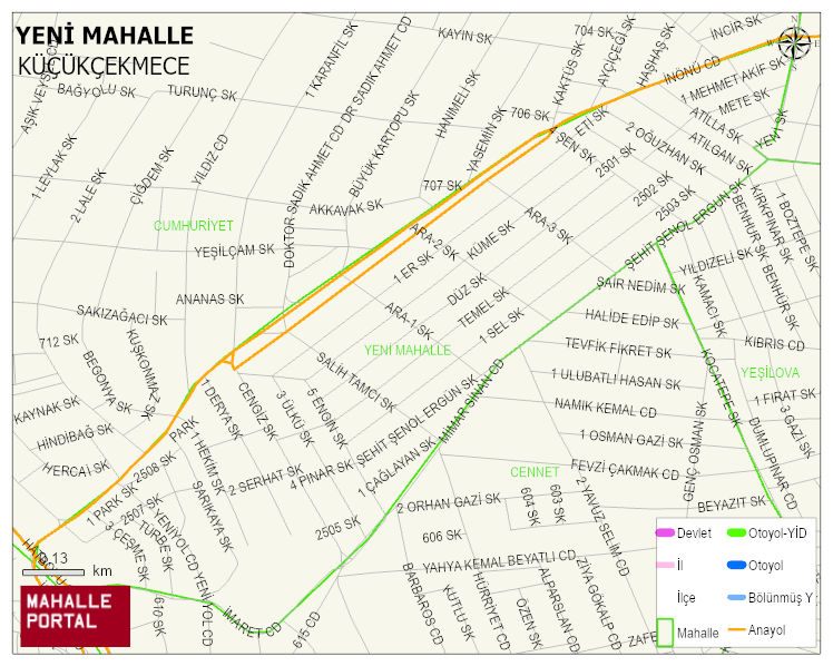 YENİ MAHALLE Mahallesi Haritası | Sayısal Bölge Görünümü