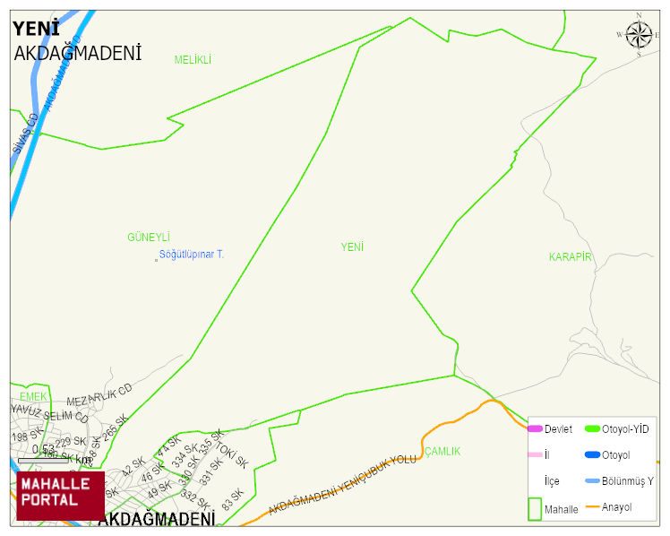 YENİ Mahallesi Haritası | Yükselti ve Doğa Özellikleri