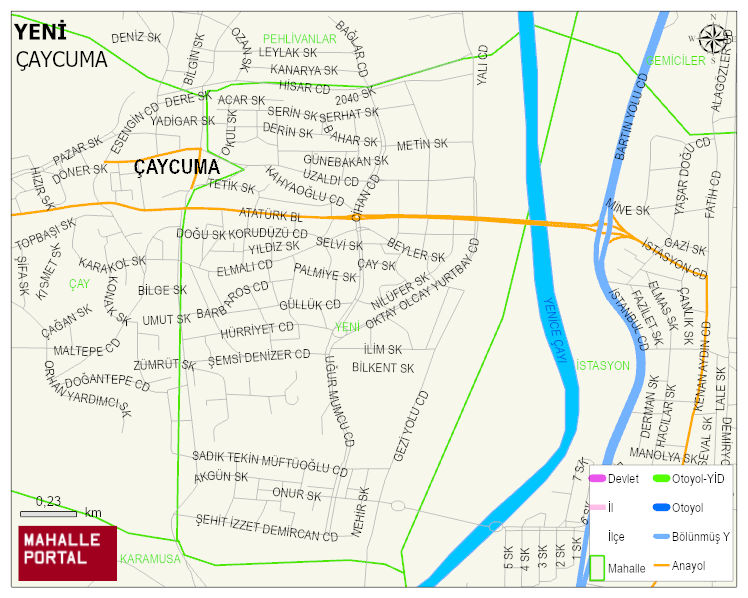 YENİ Mahallesi Haritası | Yükselti ve Doğa Özellikleri