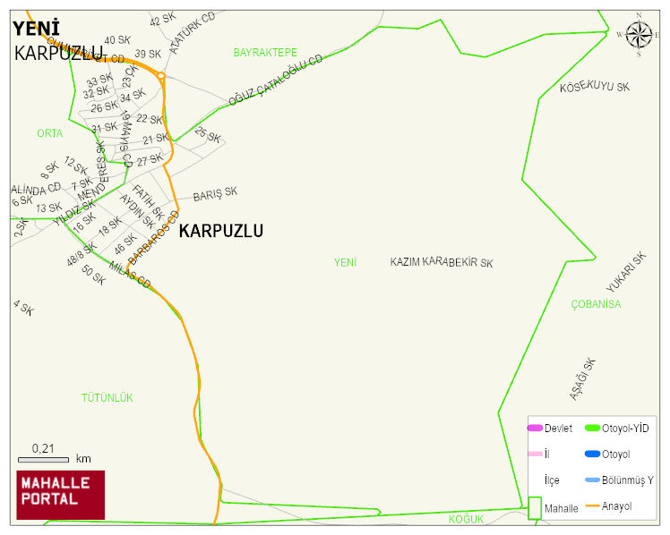 YENİ Mahallesi Haritası | Sayısal Bölge Görünümü