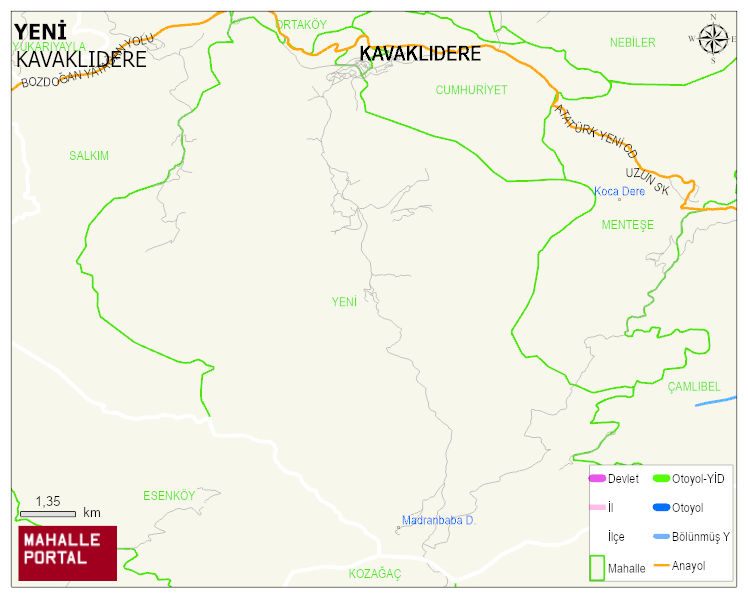 YENİ Mahallesi Haritası | Dağlar, Ovalar ve Akarsu Bilgileri