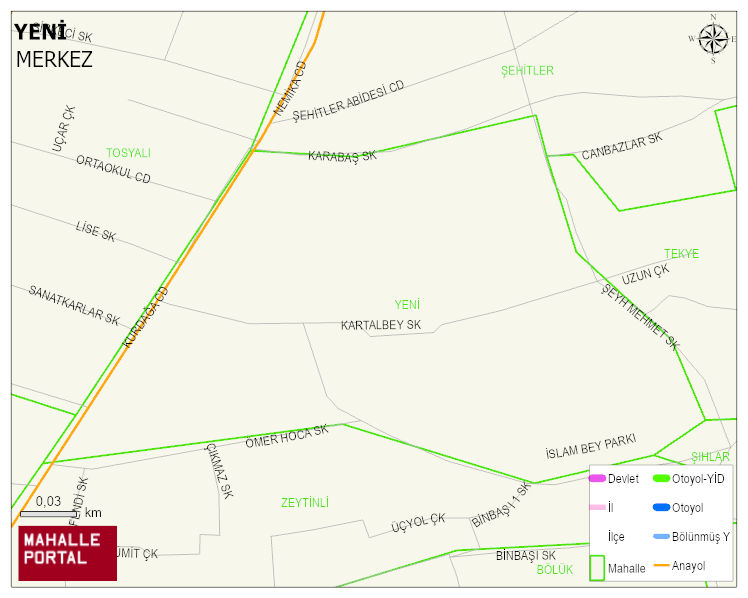 YENİ Mahallesi Haritası | Sayısal Bölge Görünümü