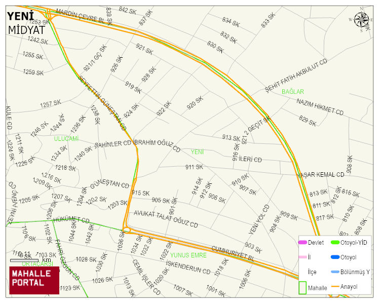 YENİ Mahallesi Haritası | Dağlar, Ovalar ve Akarsu Bilgileri