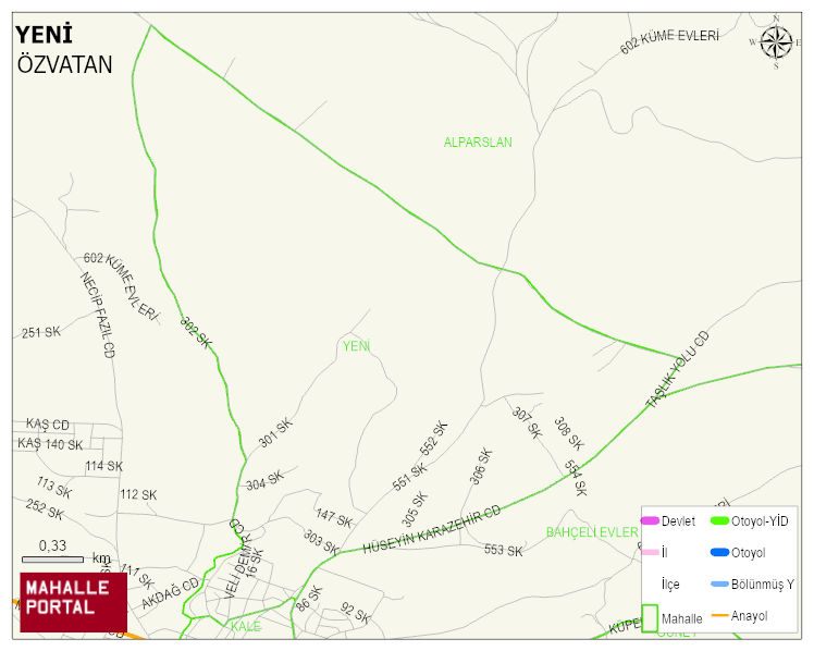 YENİ Mahallesi Haritası | Dağlar, Ovalar ve Akarsu Bilgileri