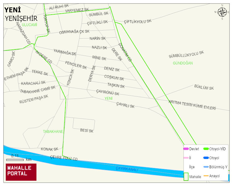 YENİ Mahallesi Haritası | Dağlar, Ovalar ve Akarsu Bilgileri