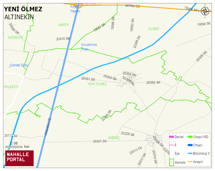 YENİ ÖLMEZ Mahallesi Haritası | Detaylı Köy ve Mahalle Görünümü