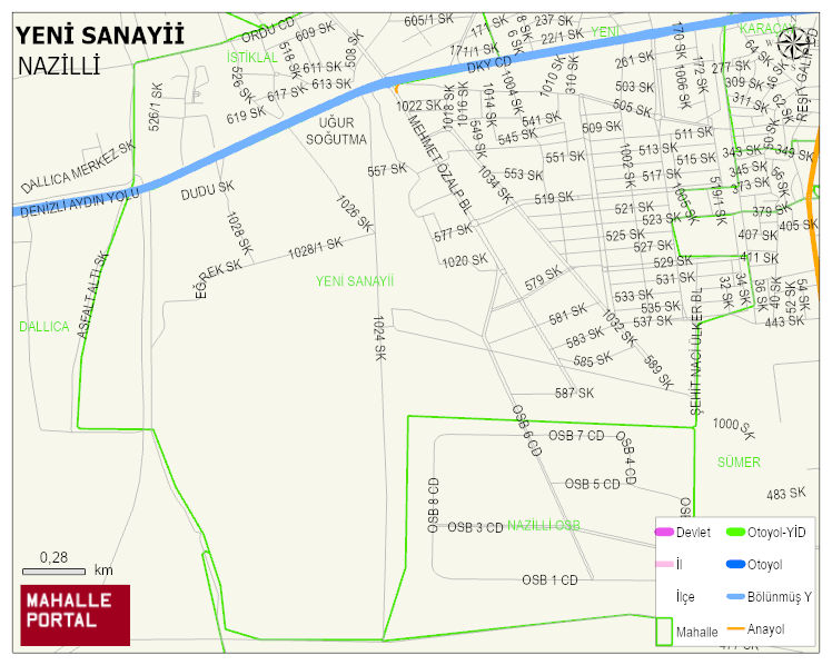 YENİ SANAYİİ Mahallesi Haritası | Sayısal Bölge Görünümü