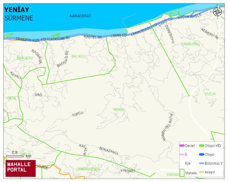 YENİAY Mahallesi Haritası | Detaylı Köy ve Mahalle Görünümü