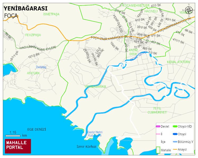 YENİBAĞARASI Mahallesi Haritası | Sayısal Bölge Görünümü